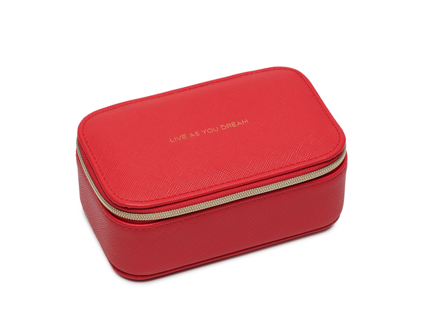 Mini Jewellery Box - Red 'Live As You Dream'