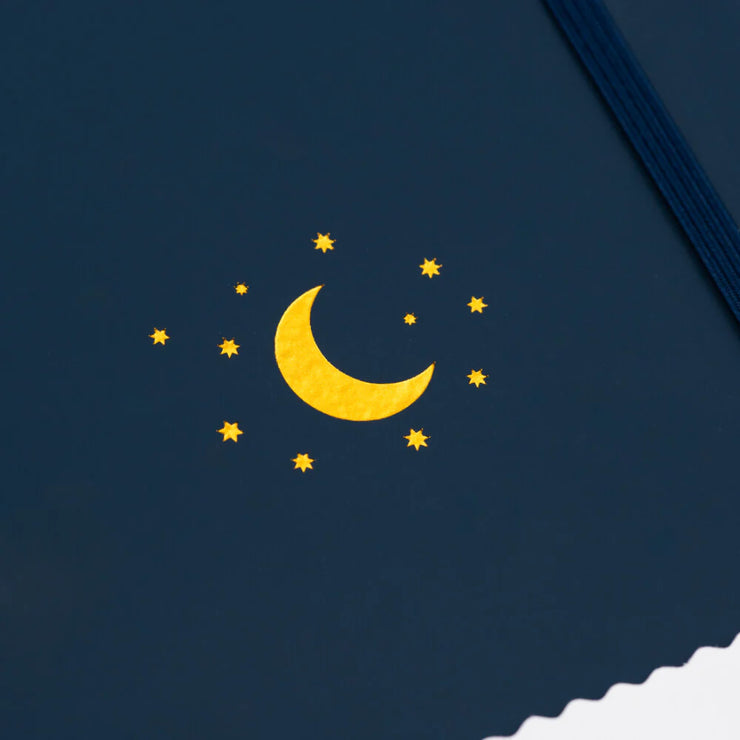 Yop & Tom Lined Notebook - Navy Moon & Stars