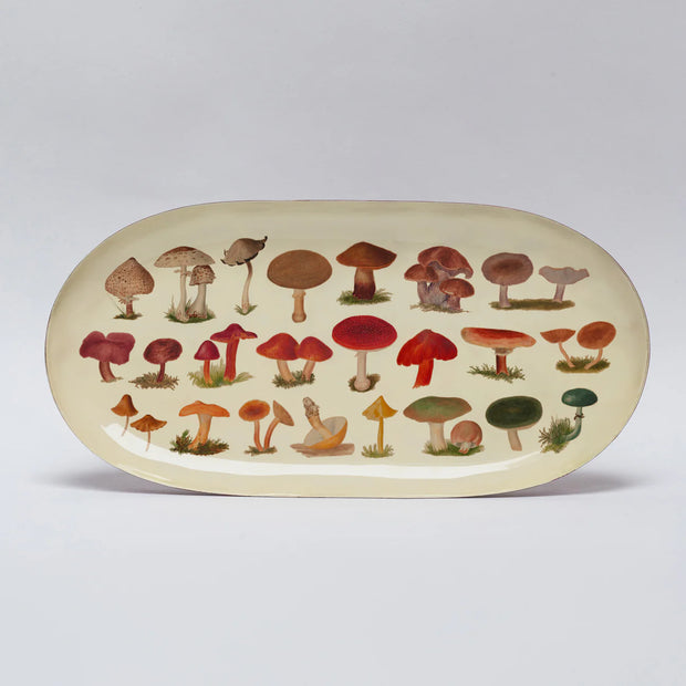 Roomytown Oval Enamel Tray - Fungi