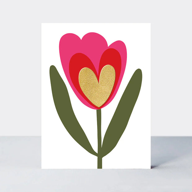 10 Mini Notecards - Tulip Heart
