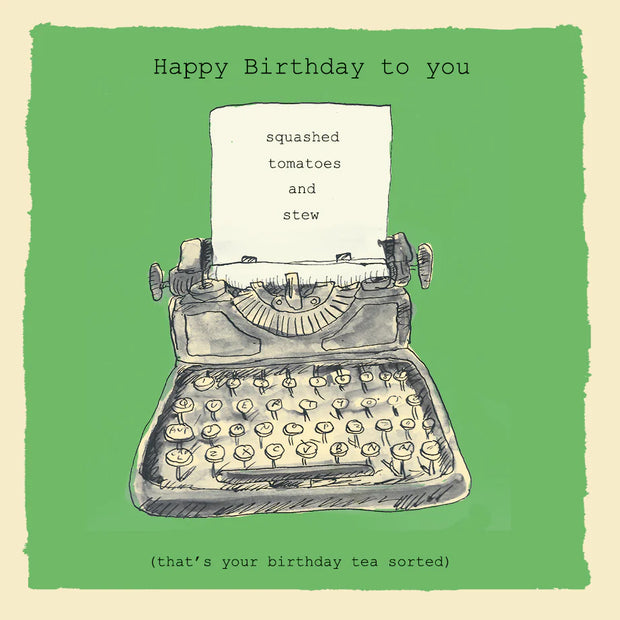 Poet & Painter Happy Birthday Typewriter Card