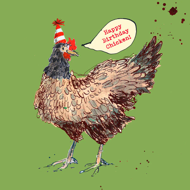 Poet & Painter Happy Birthday Chicken Card