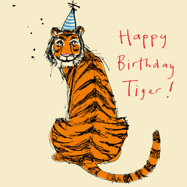 Poet & Painter Happy Birthday Tiger Card