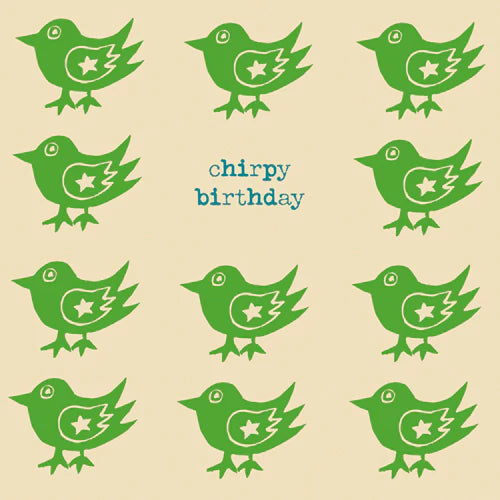 Poet & Painter Chirpy Birthday Card