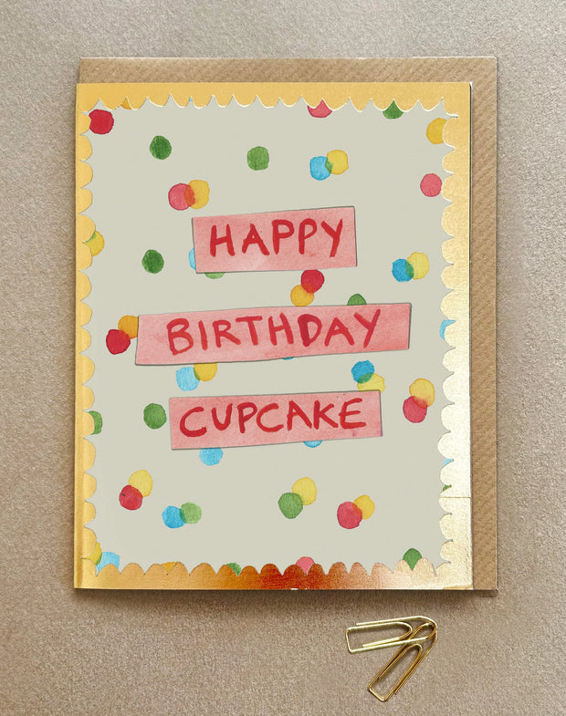 Poet & Painter Happy Birthday Cupcake Card