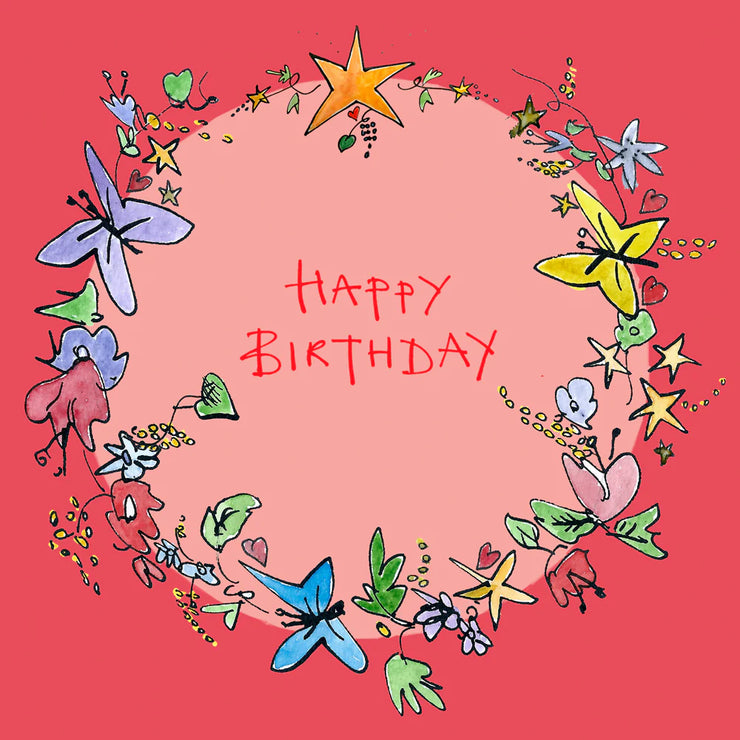 Poet & Painter Happy Birthday Garland Card