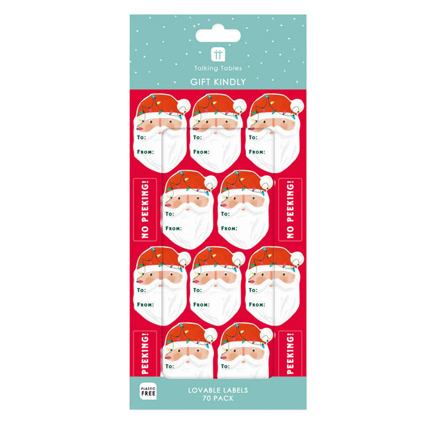Santa Christmas Gift Labels – 70 Stickers