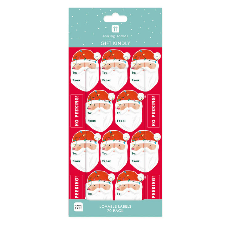 Santa Christmas Gift Labels – 70 Stickers