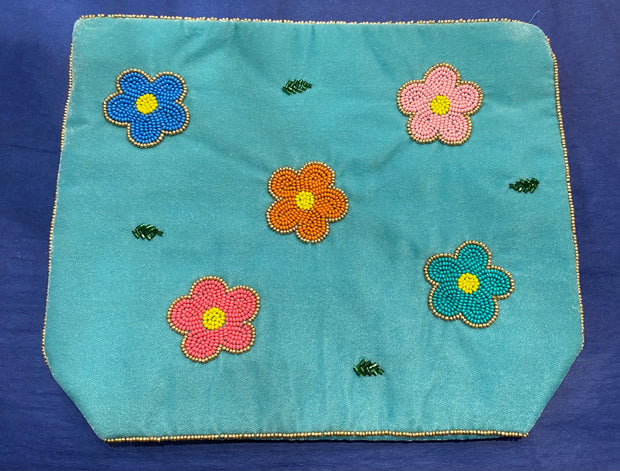 My Doris Blue Groovy Flower Make Up Bag
