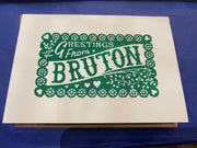 Pressed and Folded Card - Greetings From Bruton