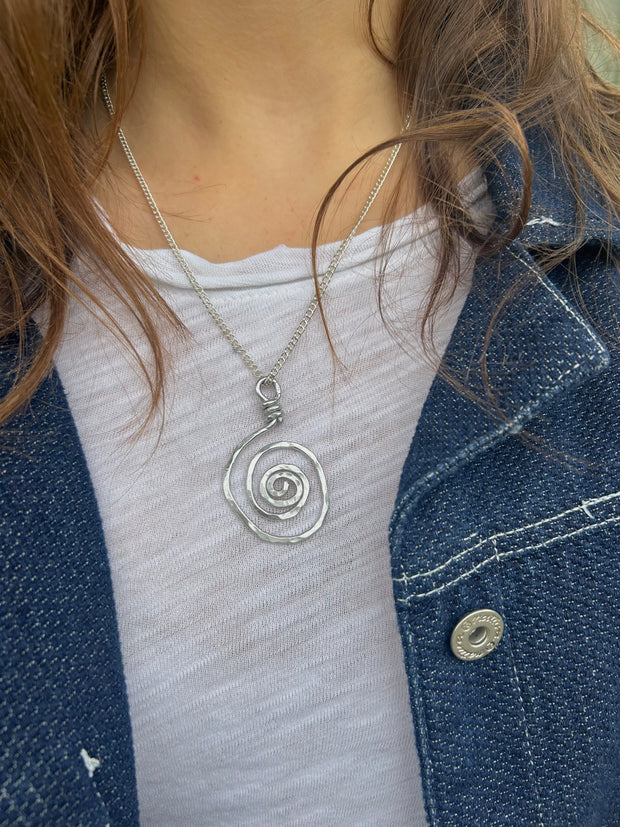 Hammered Swirl Necklace