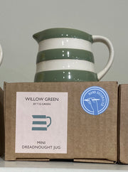 Traditional Cornishware Dreadnought Jugs - Willow Green