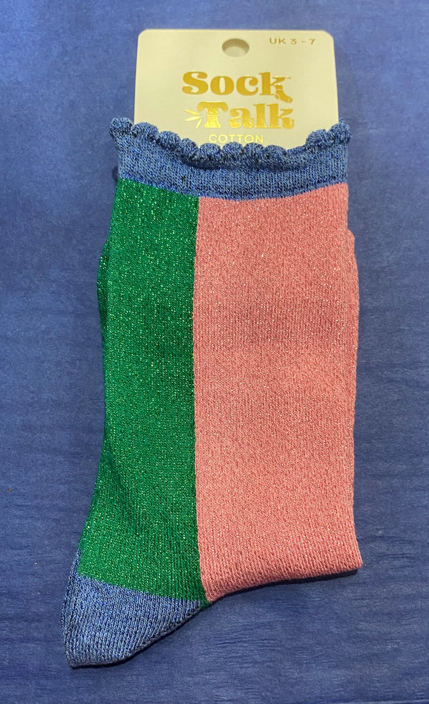 Sock Talk Glitter Socks - Colour Block