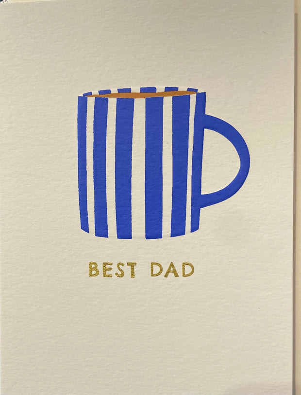 Best Dad Stripy Mug Father's Day Card