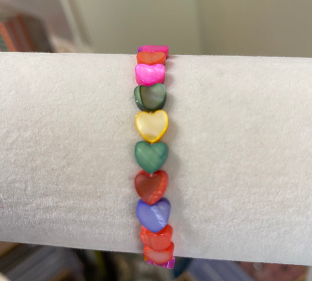 My Doris Mother Of Pearl Heart Bracelet - Rainbow
