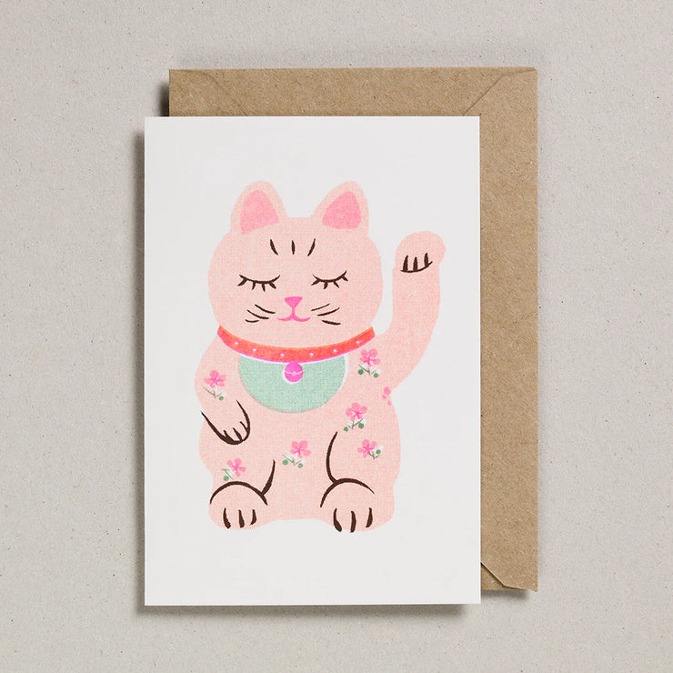 Petra Boase Papercut Lucky Cat Card