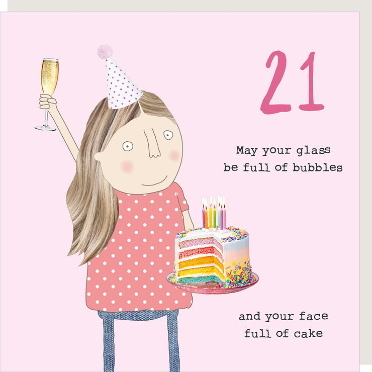 Rosie Made A Thing Girl 21 Bubbles Card