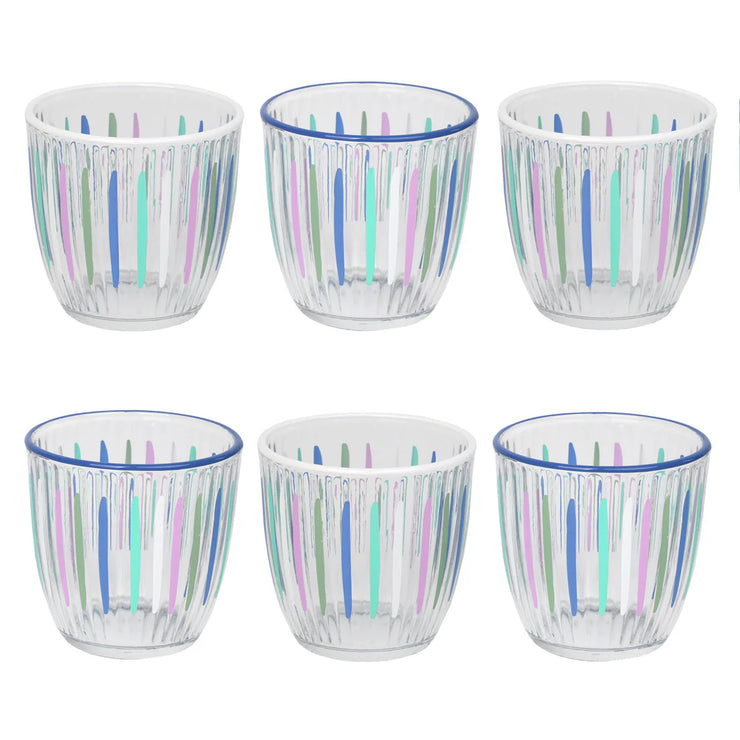 Blue & White Striped Glasses - Tumblers