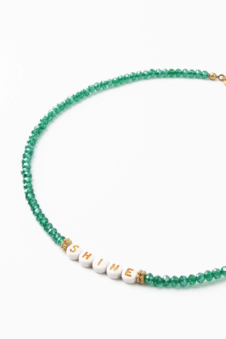 My Doris Beaded Necklace - Green 'Shine'