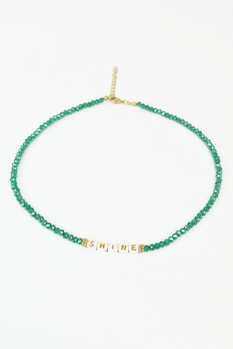 My Doris Beaded Necklace - Green 'Shine'