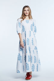 SZ Blockprints Gaia Dress In Cashmere Blue