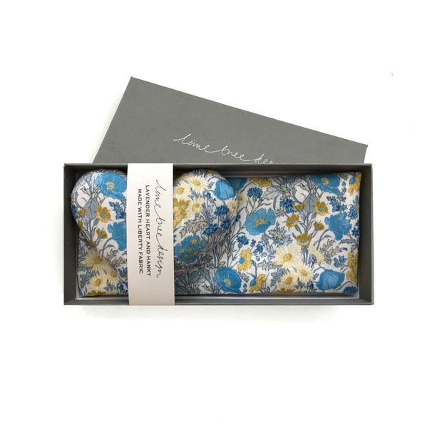 Liberty Print Box of Lavender Heart & Hanky