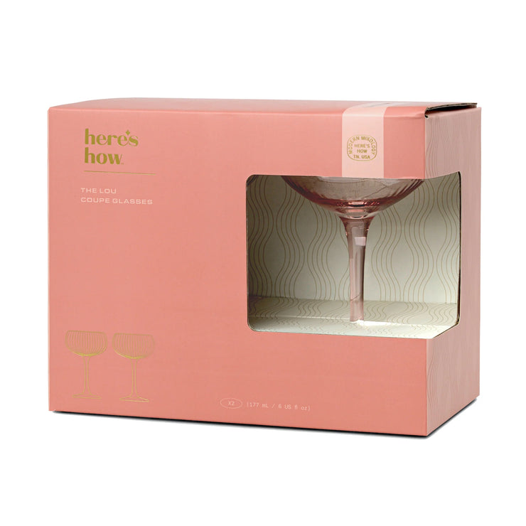 Here's How Lou Coupe Glasses - Set of 2