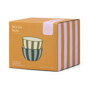 Here's How Set of 2 Bella Dipping Bowls - Olive & Blue