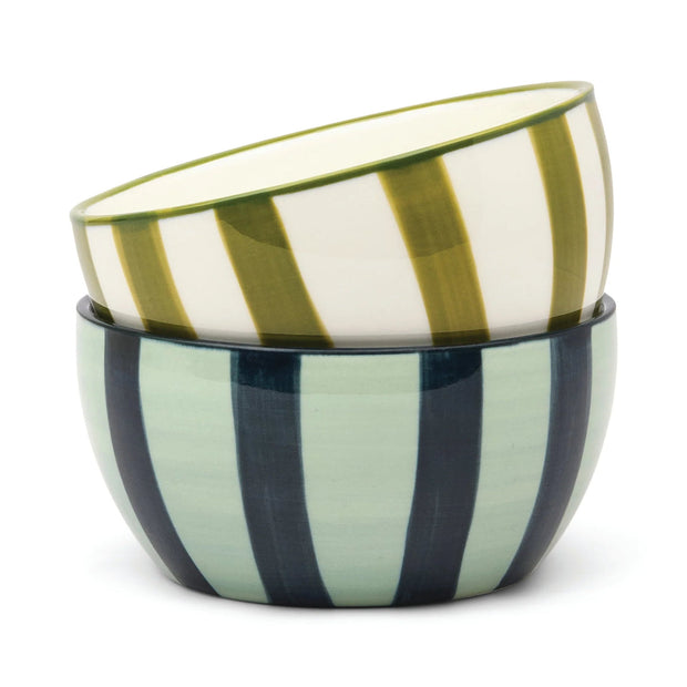 Here's How Set of 2 Bella Dipping Bowls - Olive & Blue
