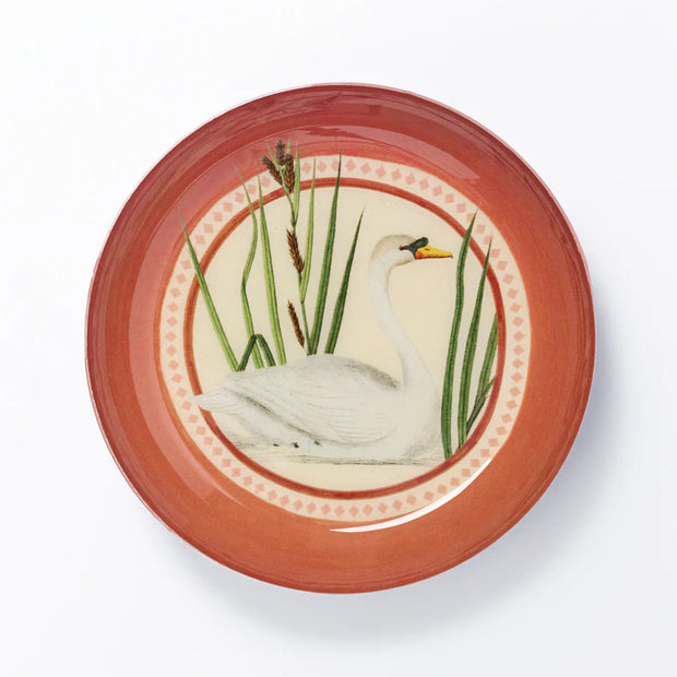 Roomytown Round Enamel Tray - Swan