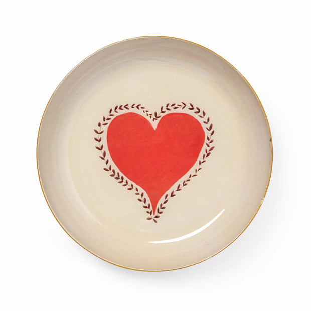 Roomytown Round Enamel Tray - Heart