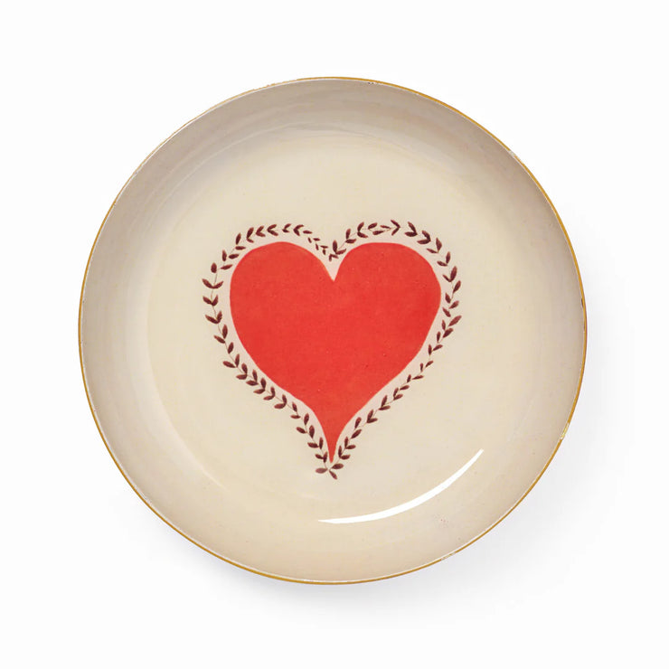 Roomytown Round Enamel Tray - Heart