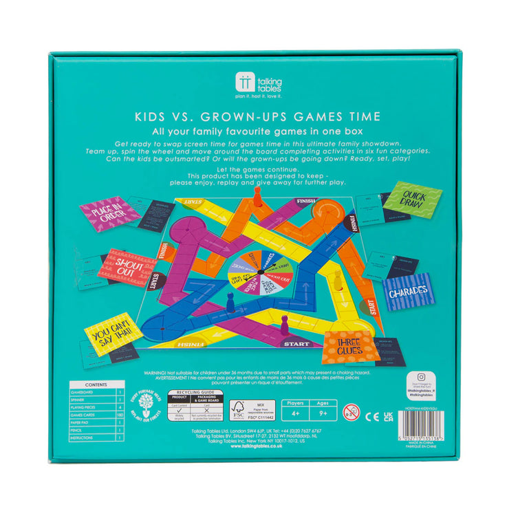 Host Your Own Kids Vs Grown Ups Board Game