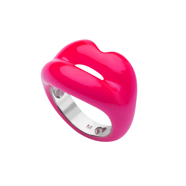 Neon Pink HOTLIPS Ring by Solange
