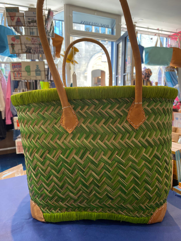 French Bliss Small Deluxe Market Basket with Topper - Green