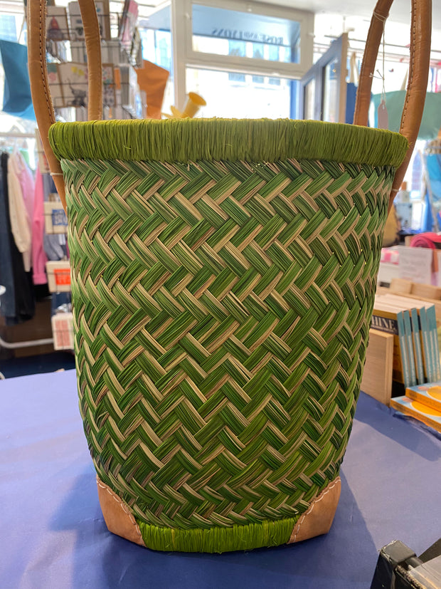 French Bliss Small Deluxe Market Basket with Topper - Green