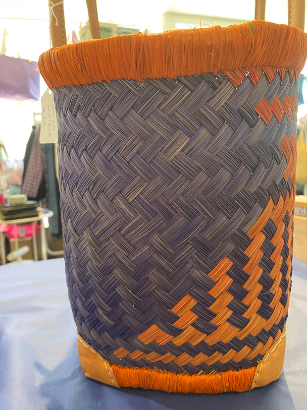 French Bliss Small Deluxe Market Basket - Purple & Orange