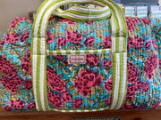 Twizzell Indian Block Print Weekend Bag - Blue Rose