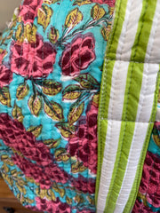 Twizzell Indian Block Print Weekend Bag - Blue Rose