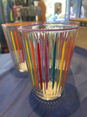Bright Striped Multi Colour Glasses - Tall Tumblers