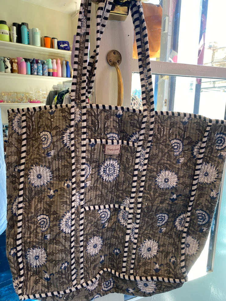 Twizzell Indian Block Print Tote Bags