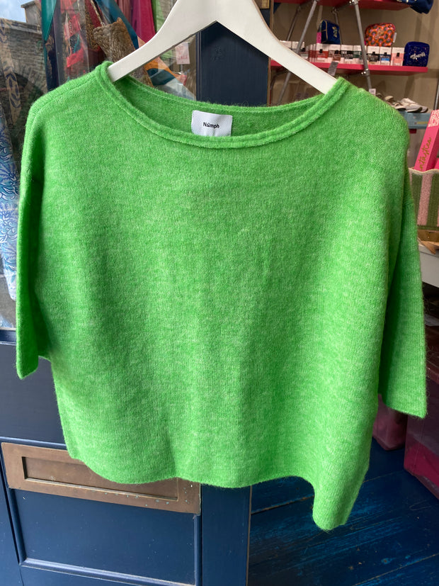 Numph Nuriette Pleat Pullover - Poison Green