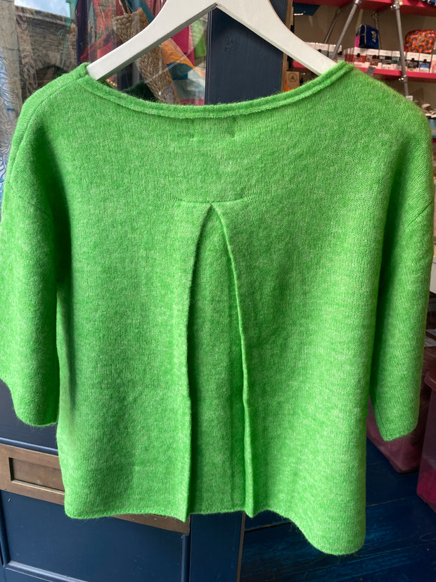 Numph Nuriette Pleat Pullover - Poison Green