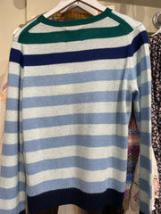 Jumper 1234 Gradient Stripe Cashmere Crew - Blues