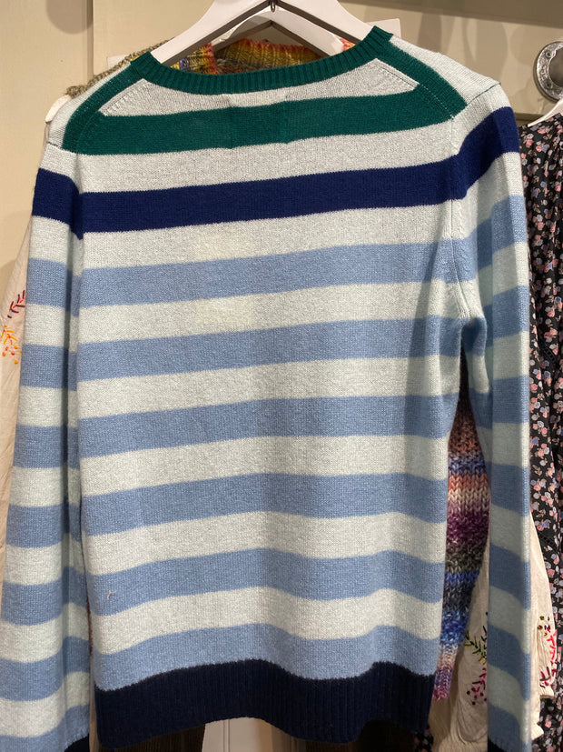 Jumper 1234 Gradient Stripe Cashmere Crew - Blues