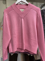Jumper 1234 Crop Oversize Cashmere V Neck - Candy