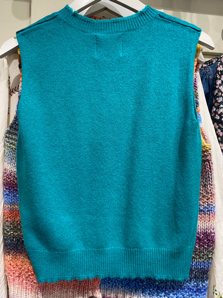 Jumper 1234 Cashmere Distressed Tank - Baikal Green