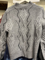 Jumper 1234 Cashmere Overstitch Cable Turtle Neck