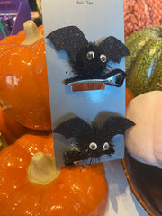 Halloween Spider or Bat Hair Clips - Sets of 2