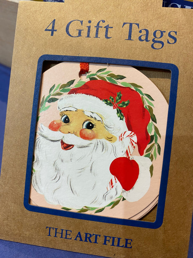 The Art File Christmas Gift Tags x 4- Kitschmas Santa